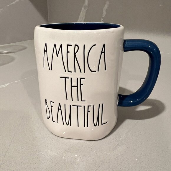 Rae Dunn “America The Beautiful” Artisan Collection Magenta White Blue Large - Picture 4 of 6